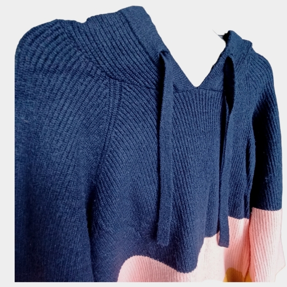 Raglan Torrid tunic multi color striped hoodie/ sweater with pockets sz 2 - Picture 2 of 8